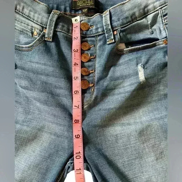 RACHEL Rachel Roy Women’s Distressed Button Fly Jeans Size 4/27 - Picture 9 of 14